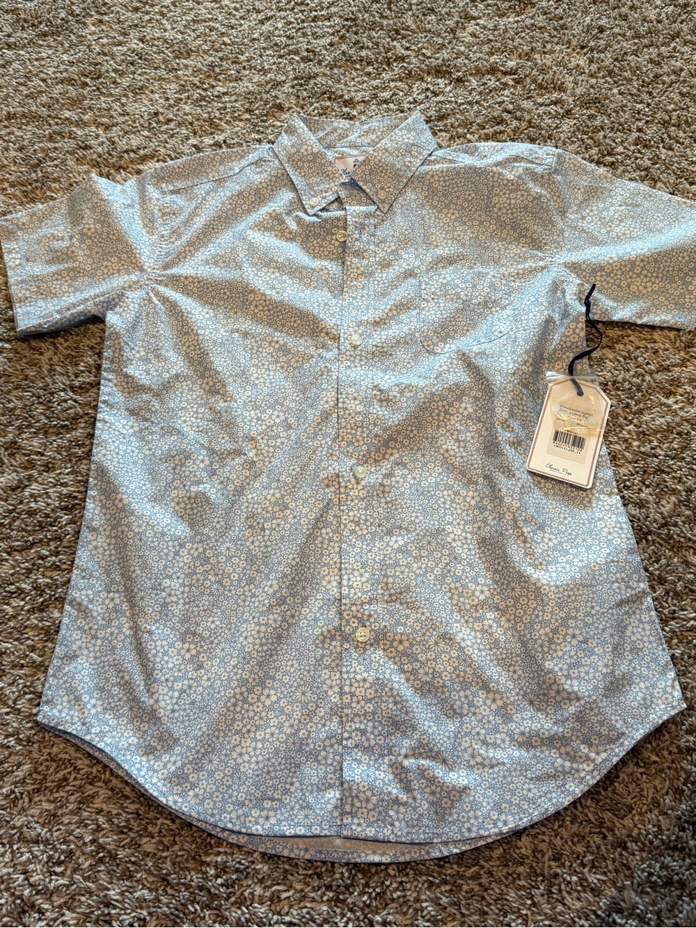 Classic Prep Light Blue Floral Button-Down Shirt